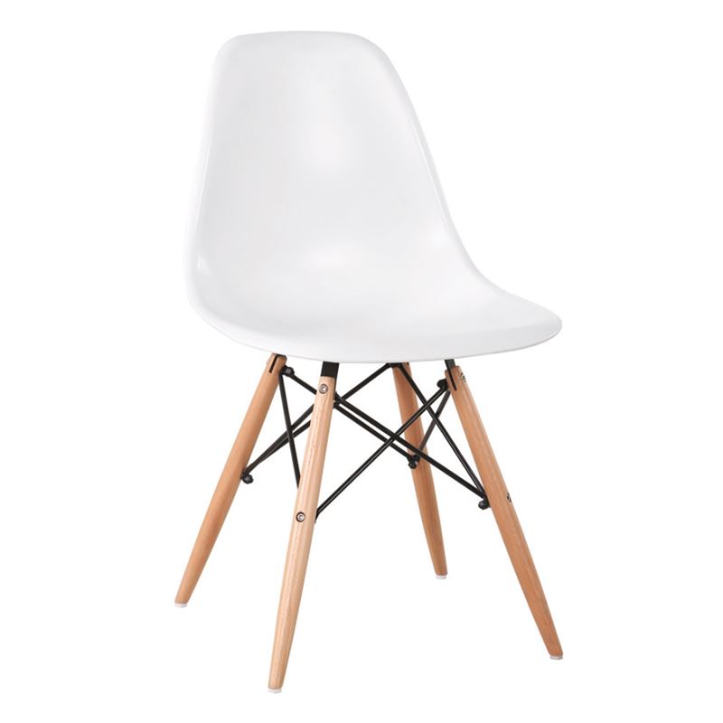 ART Wood Καρέκλα Τραπεζαρίας - Κουζίνας, Πόδια Οξιά, Κάθισμα PP Άσπρο - 1 Step K/D