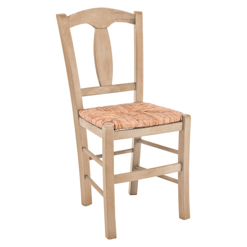 ΡΟΔΟΣ Καρέκλα Οξιά Βαφή Εμποτισμού Φυσικό, Κάθισμα Ψάθα