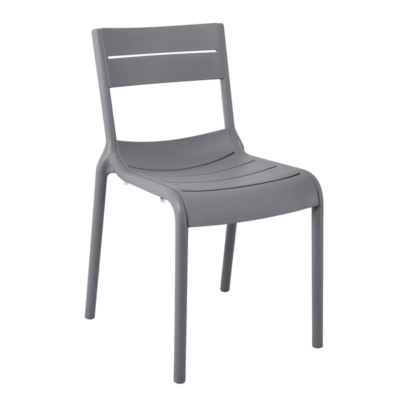 SERENA Καρέκλα, Στοιβαζόμενη PP - UV Ανθρακί