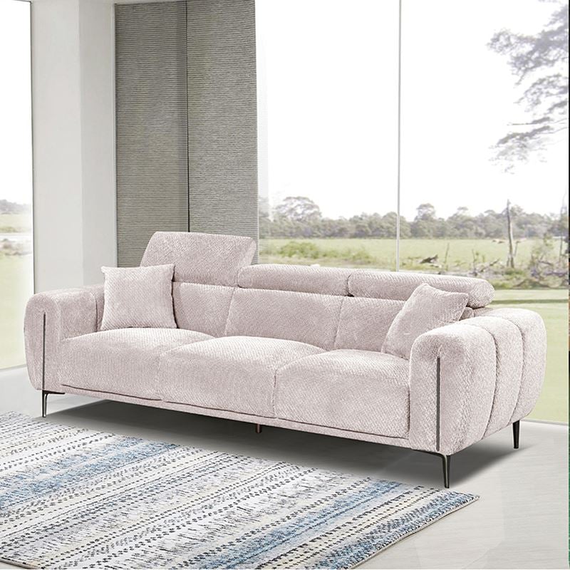 SEVILLE Kαναπές 3Θέσιος Σαλονιού - Καθιστικού, Teddy Ύφασμα Μπεζ SEVILLE Kαναπές 3Θέσιος Σαλονιού - Καθιστικού, Teddy Ύφασμα Μπεζ