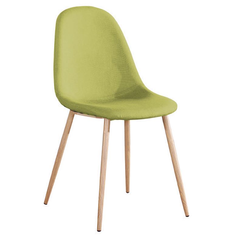 CELINA Καρέκλα Μέταλλο Βαφή Φυσικό, Ύφασμα Πράσινο