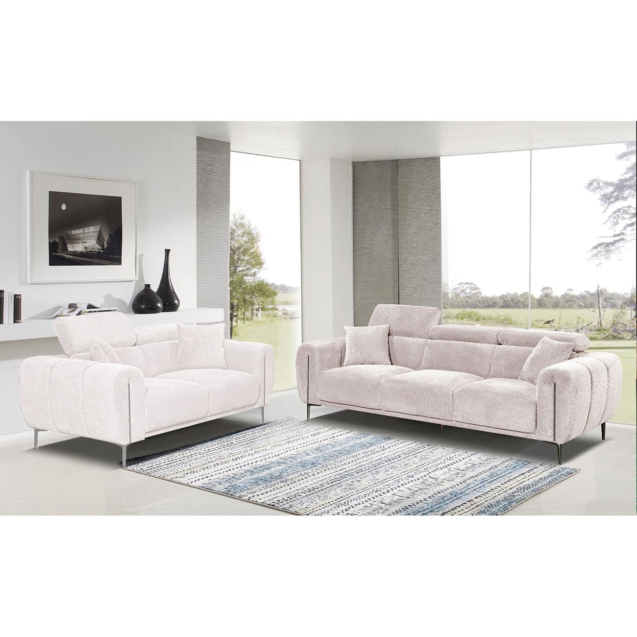 SEVILLE Kαναπές 3Θέσιος Σαλονιού - Καθιστικού, Teddy Ύφασμα Μπεζ SEVILLE Kαναπές 3Θέσιος Σαλονιού - Καθιστικού, Teddy Ύφασμα Μπεζ