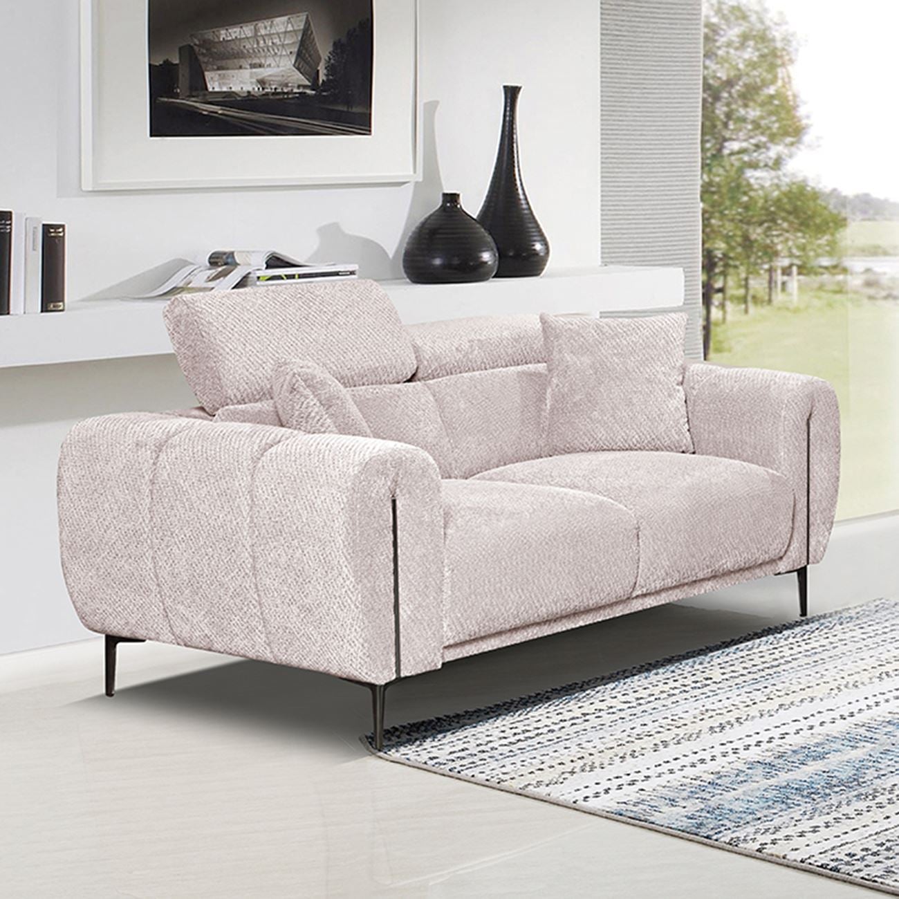 SEVILLE Kαναπές 2Θέσιος Σαλονιού - Καθιστικού, Teddy Ύφασμα Μπεζ SEVILLE Kαναπές 2Θέσιος Σαλονιού - Καθιστικού, Teddy Ύφασμα Μπεζ