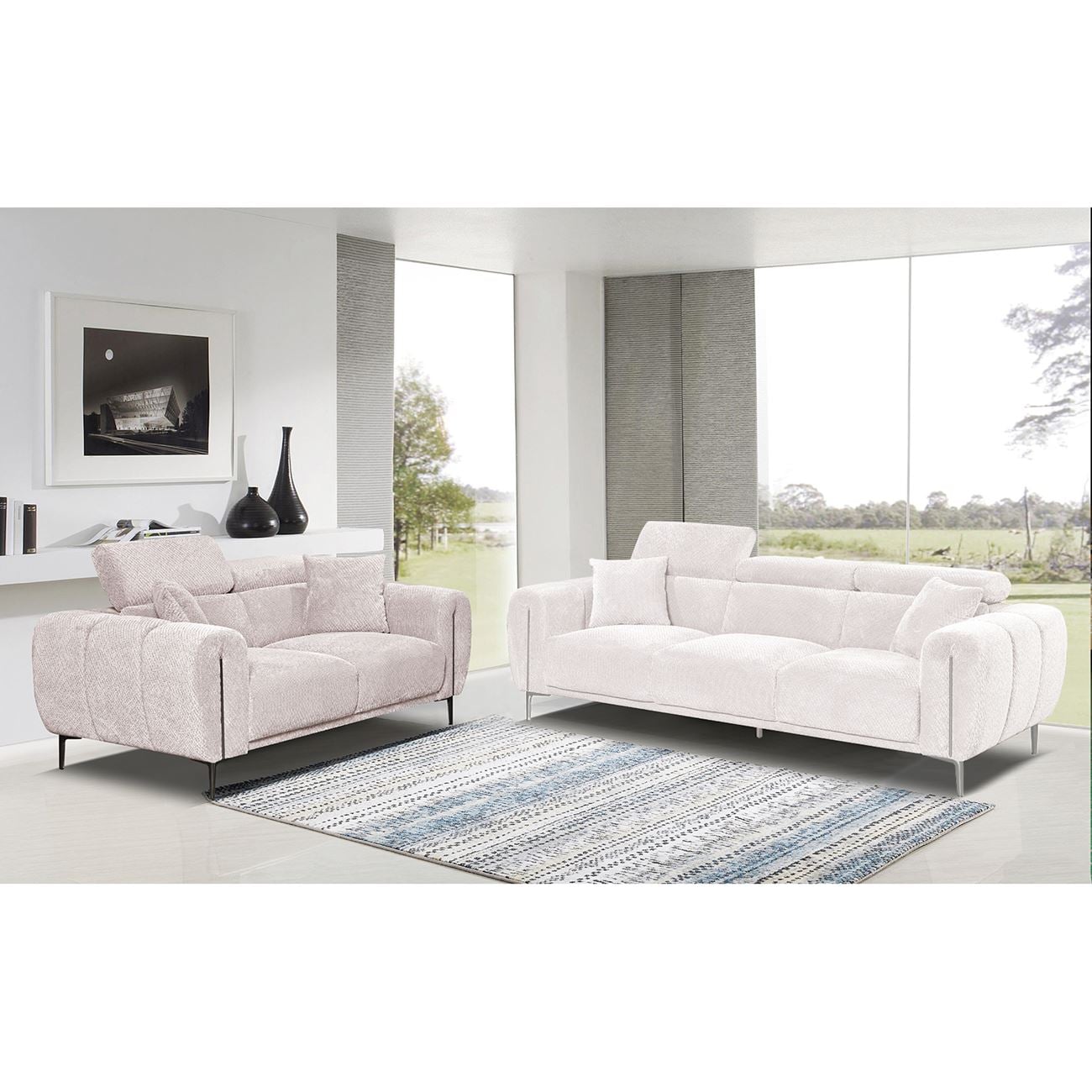 SEVILLE Kαναπές 2Θέσιος Σαλονιού - Καθιστικού, Teddy Ύφασμα Μπεζ SEVILLE Kαναπές 2Θέσιος Σαλονιού - Καθιστικού, Teddy Ύφασμα Μπεζ