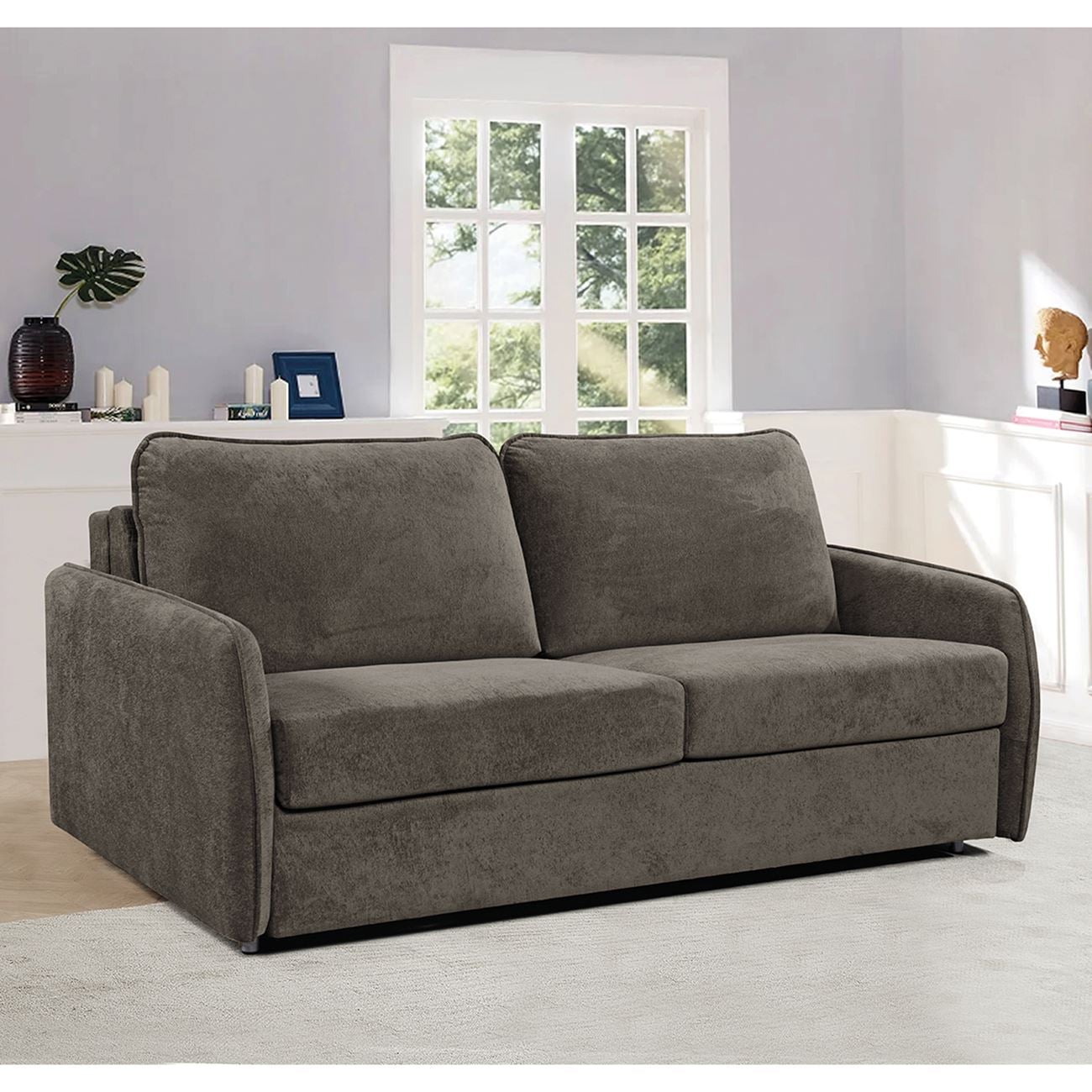 LESTER Καναπές - Κρεβάτι, Ύφασμα Σκούρο Καφέ LESTER Καναπές - Κρεβάτι, Ύφασμα Σκούρο Καφέ